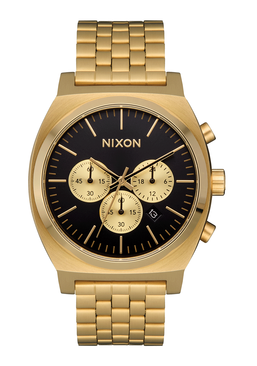 Nixon Time Teller Nixon Schwarz Gold Time Teller Chrono Uhr Gold