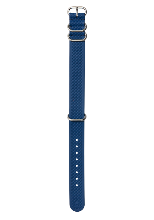Cinturino in gomma FKM da 20mm monopezzo - Blu navy / Blu