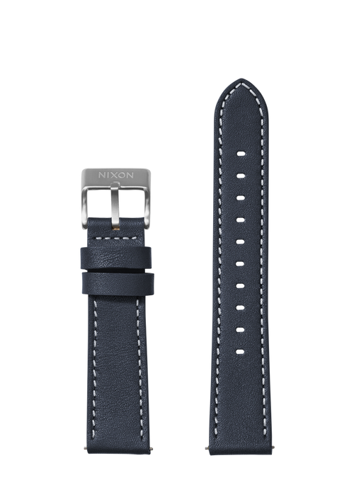 Cinturino in pelle cucita da 20mm - Blu navy