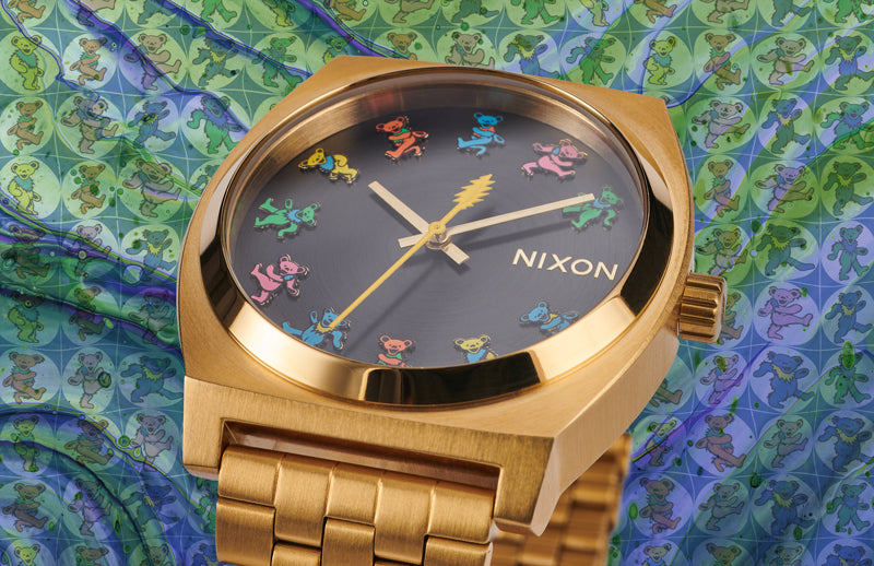 Gold Nixon Time Teller with Grateful Dead art