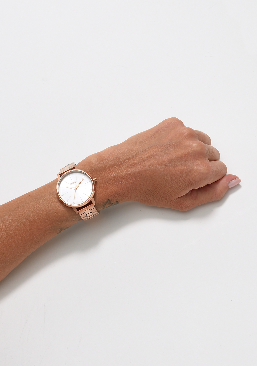 Kensington Uhr Roségold Weiß Damen Edelstahl – Nixon EU