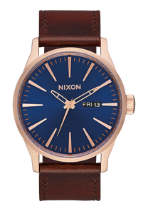 Sentry Leather - Rose Gold / Navy / Brown View 1
