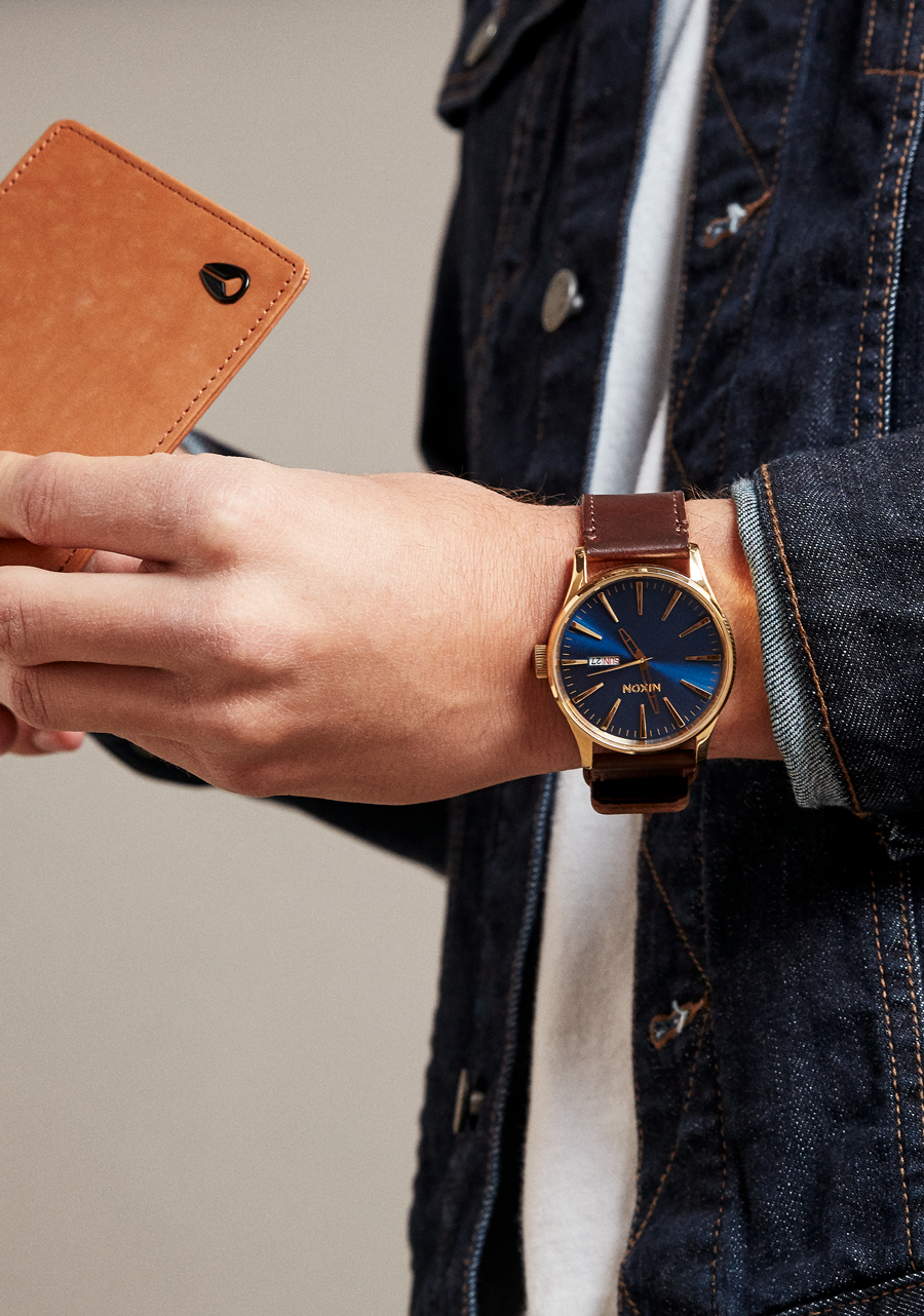 Sentry Leather - Oro Lucido / Blu Navy Sunray