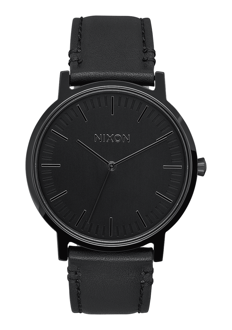 Leather 2025 watch black