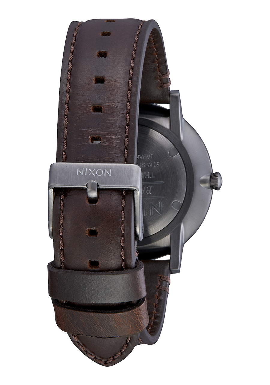 Porter Leather - Gunmetal / White / Brown View 3