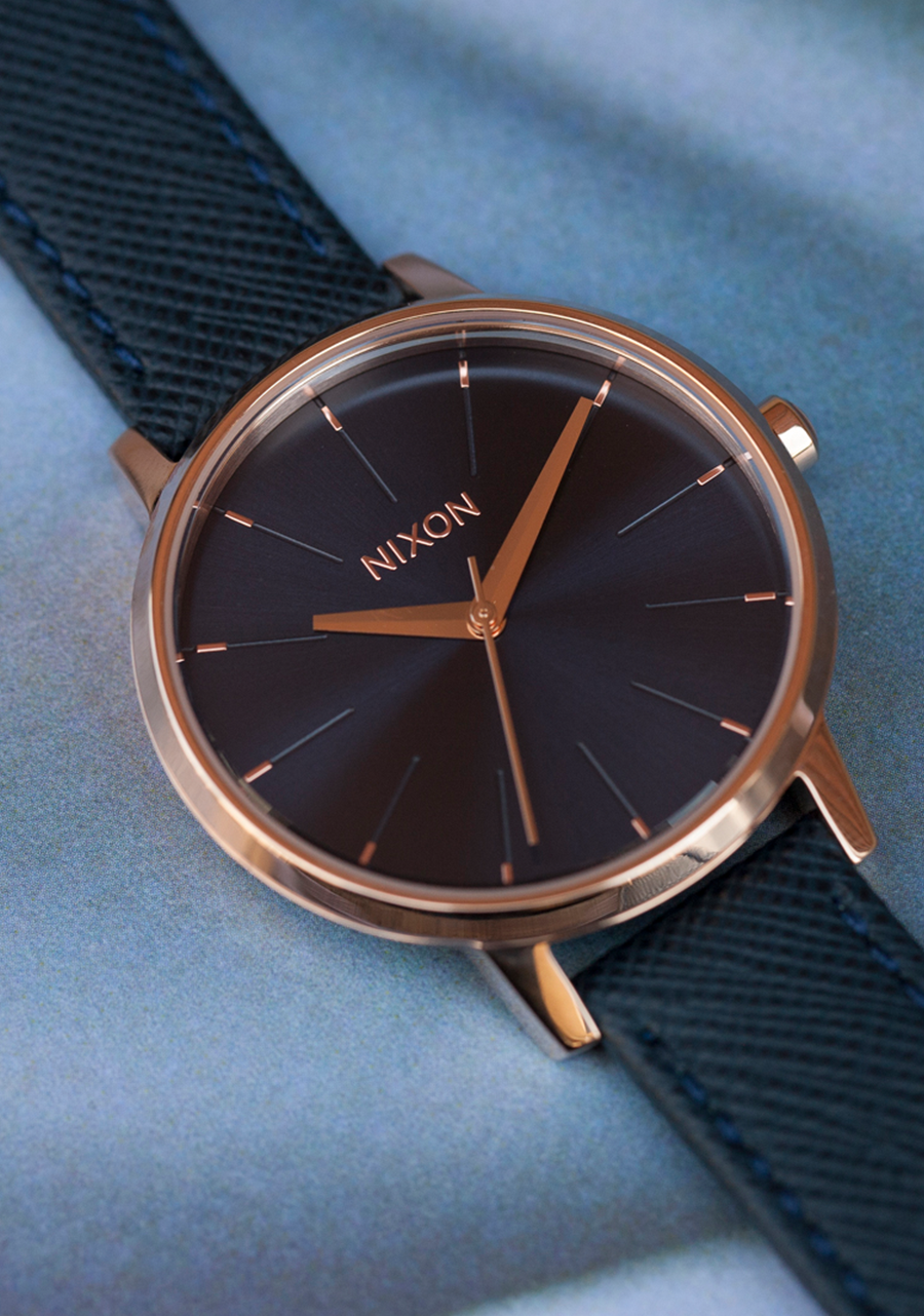 Kensington Leather - Navy / Oro Rosa