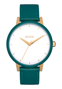 Kensington Leather - Gold / White / Teal View 1