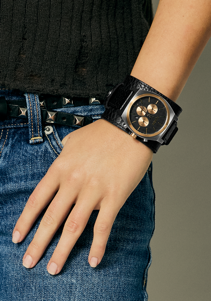 Time Teller Chrono Leder - Silber / Roségold / Schwarz View 10