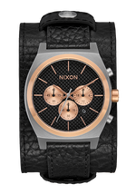 Time Teller Chrono Leder - Silber / Roségold / Schwarz