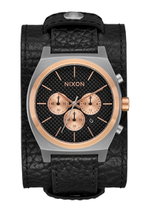 Time Teller Chrono Leder - Silber / Roségold / Schwarz View 1