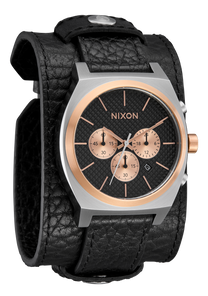 Time Teller Chrono Leder - Silber / Roségold / Schwarz View 2