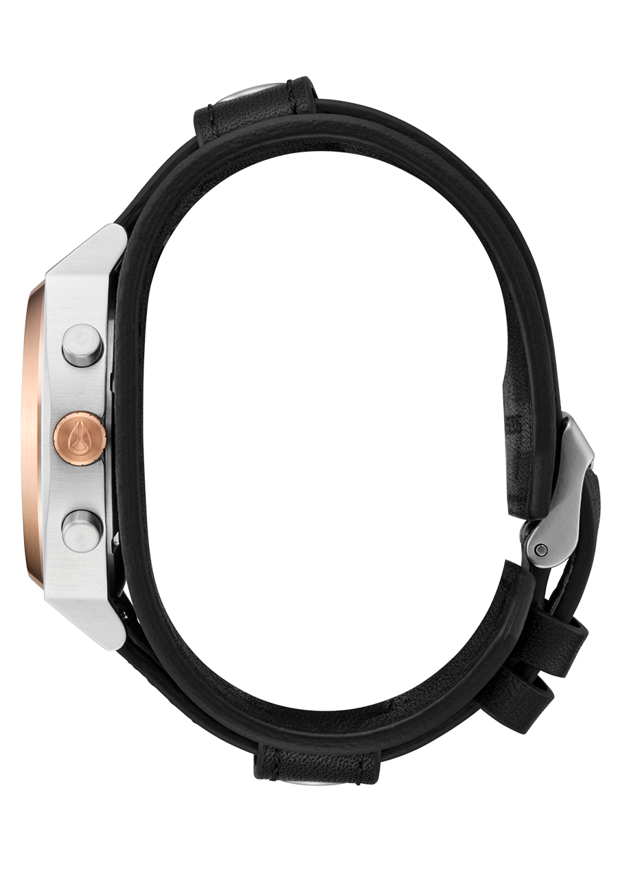 Time Teller Chrono Leder - Silber / Roségold / Schwarz View 3