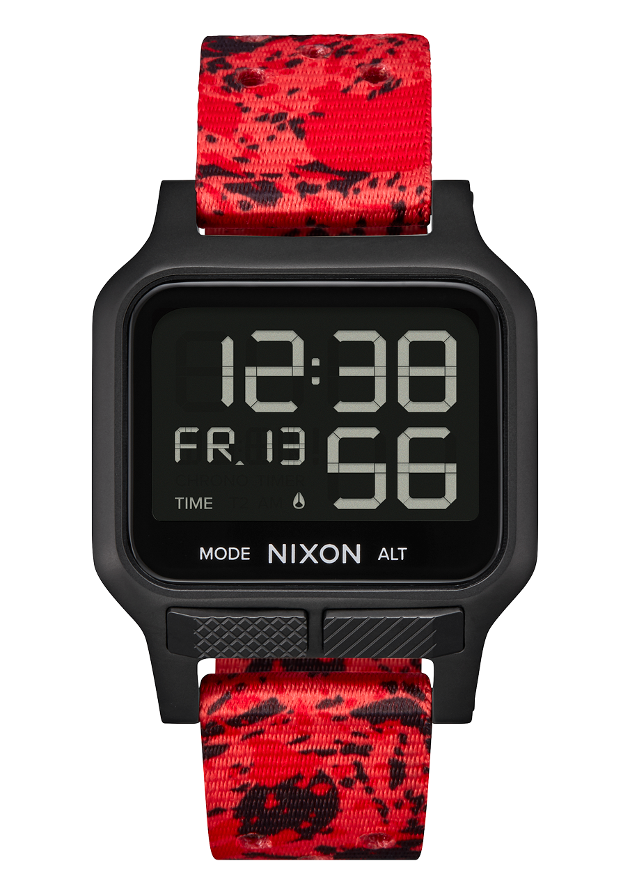 Uhrzeit Flache Digitaluhr Heat Watch Schwarz Rot Digital – Nixon EU