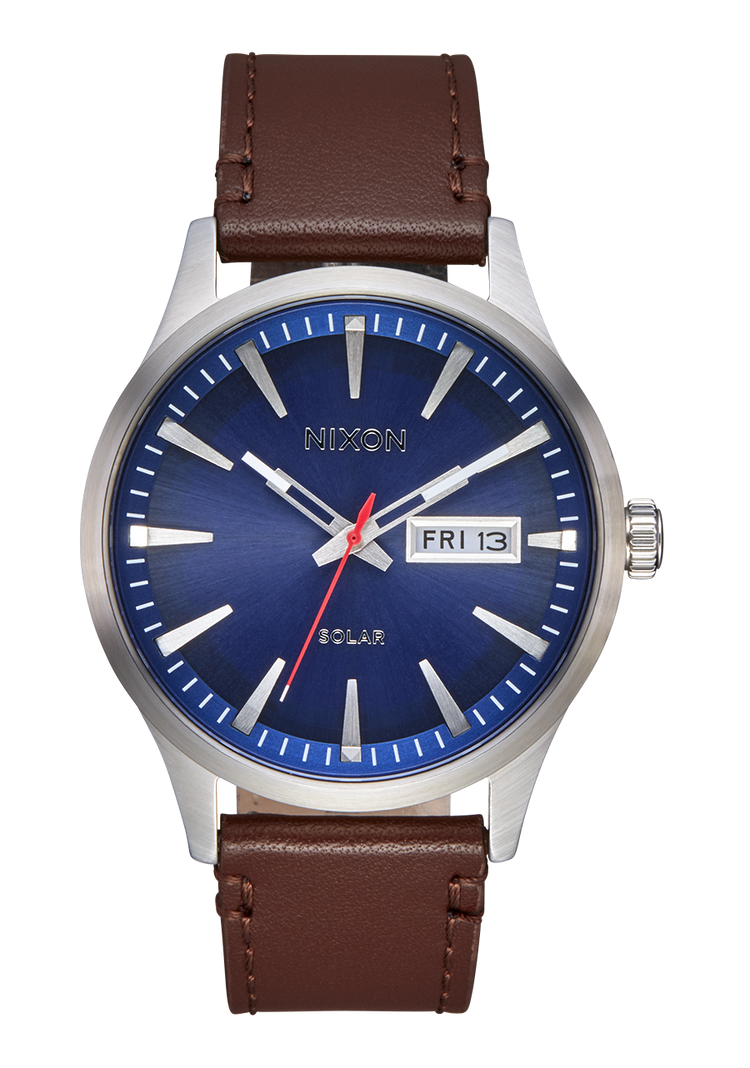 Sentry Solaire Cuir - Bleu marine / Argent