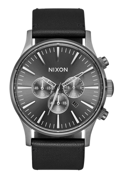 Sentry Chrono Leather - All Gunmetal / Black