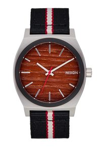 Time Teller Nylon - Silver / Rosewood / Black Stripe View 1