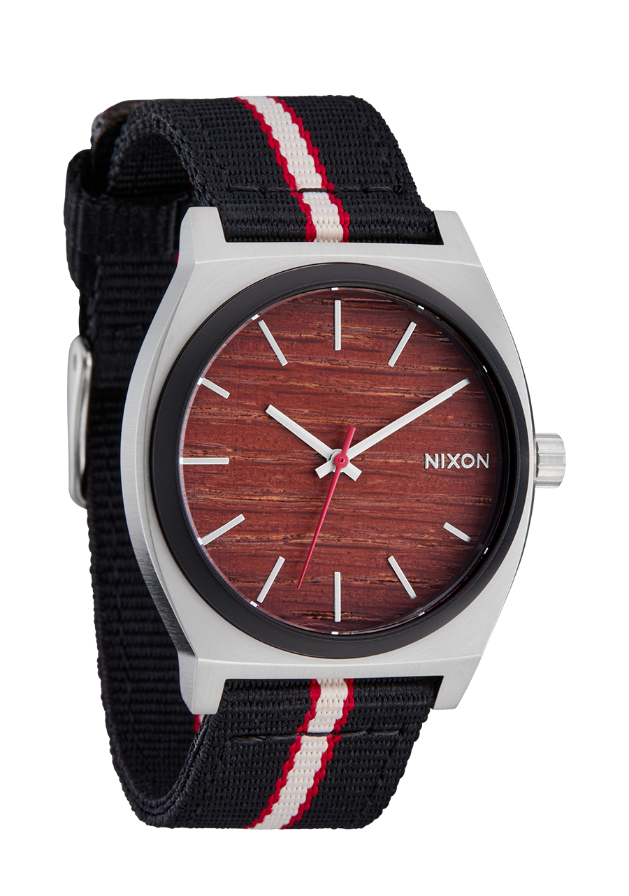 Time Teller Nylon - Silver / Rosewood / Black Stripe View 2