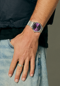 Porter Milanese - Silver / Purple Sunray View 9