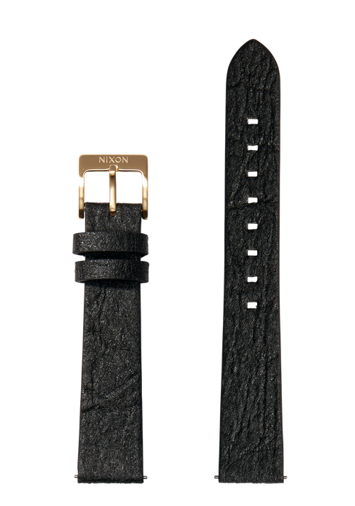 16mm Pineapple Leather Band - Schwarz