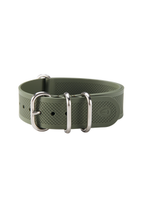 20mm FKM Rubber One Piece Band - Olive View 2