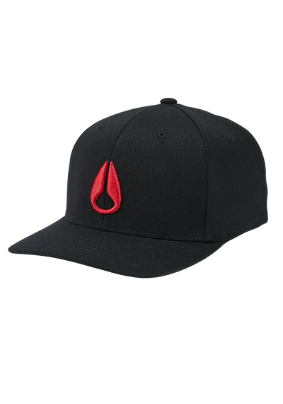 Deep Down Flexfit Athletic Fit Cap - Schwarz / Rot
