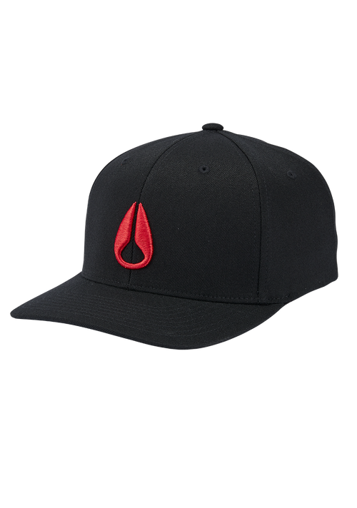 Deep Down Flexfit Athletic Fit Cap - Schwarz / Rot