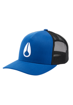Trucker-Mütze mit Symbol - Royalblau / Schwarz