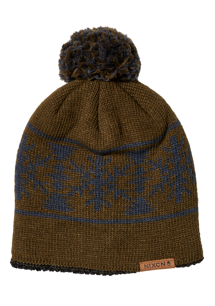 Meister Bonnet à Pompon en Laine - Olive / Multi