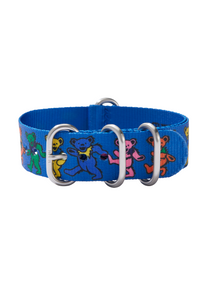 Grateful Dead 20 mm recyceltes NATO-Band – Blau / Tanzende Bären View 2