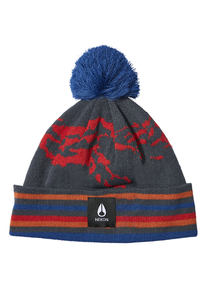 Ridge Pom Beanie - Marineblau / Mehrfarbig