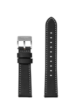 20mm Stitched Leather Band - Noir