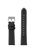 Cinturino in pelle cucita da 23 mm - Nero
