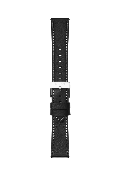 23mm Stitched Leather Band - Noir