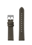 23mm Stitched Leather Band - Oliva scuro