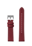 Cinturino in pelle cucita da 23 mm - Cranberry