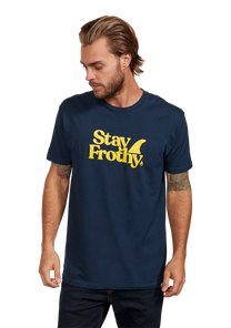 Stay Frothy Repreve® T-Shirt - Navy / Yellow View 3