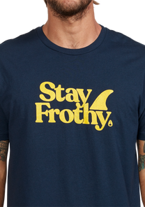 Stay Frothy Repreve® T-Shirt - Navy / Yellow View 6