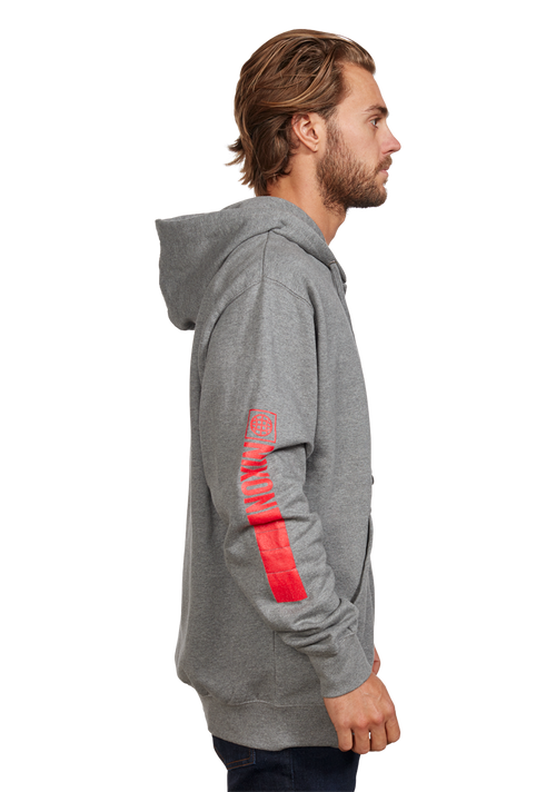 Felpa con zip Track - Grigio mélange scuro / Rosso