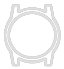 
Grey outline icon of a watch case. View 1
